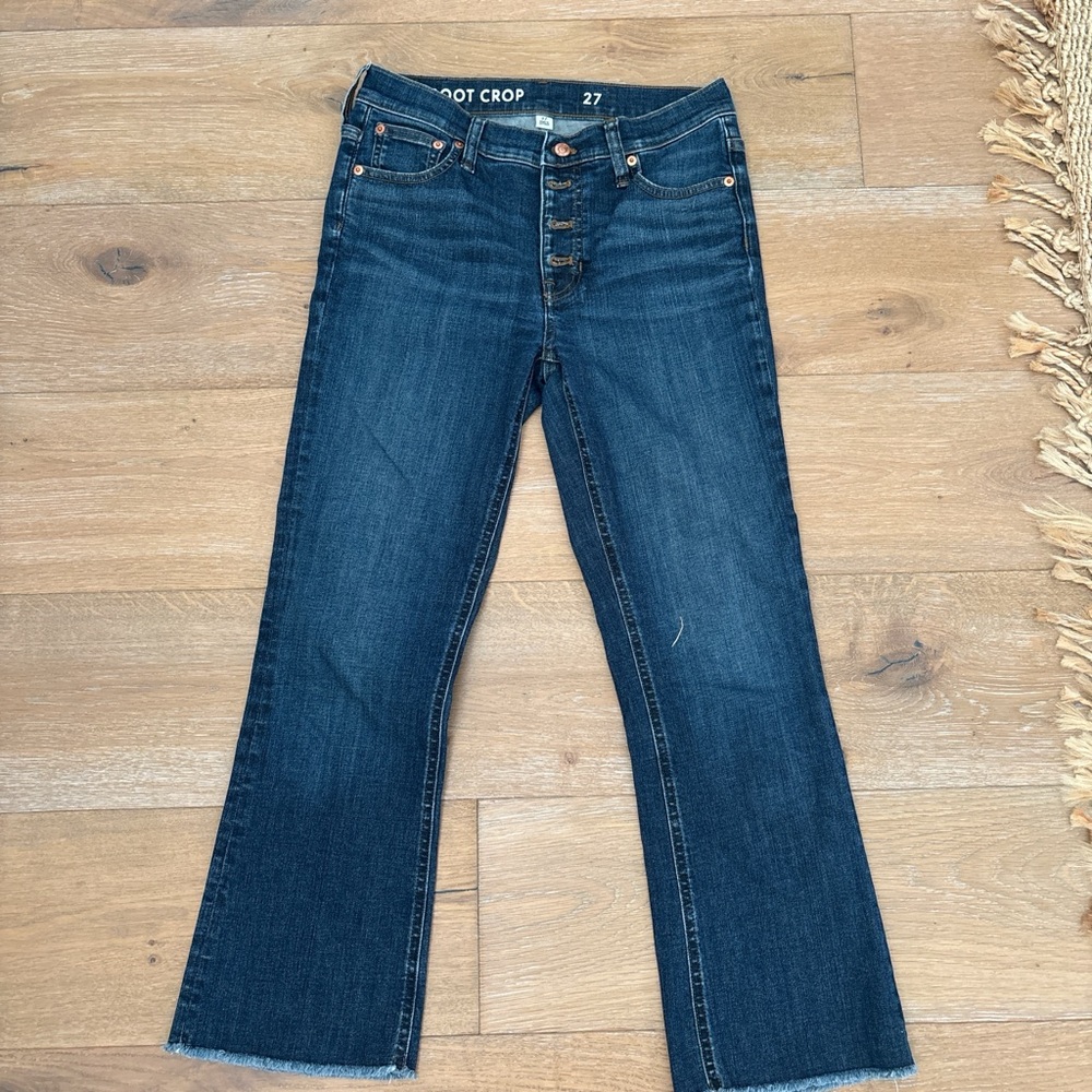 J. Crew Dark Blue Demi Boot Cut Jeans